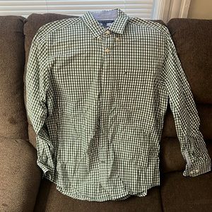 Tommy Hilfiger green checked dress shirt. Size Md